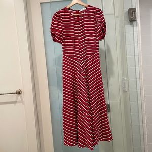 Altuzarra Silk Striped Dress in Red